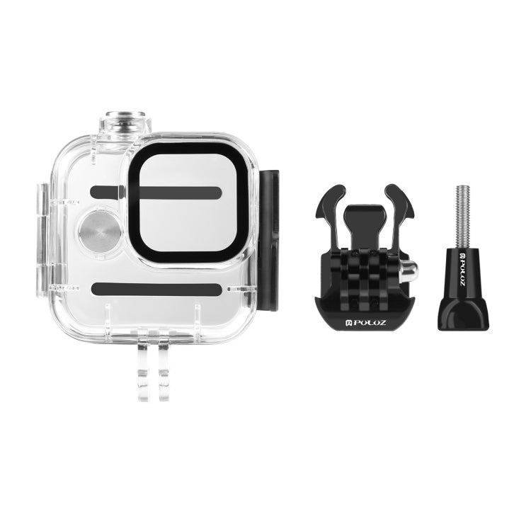 For GoPro Hero11 Black Mini PULUZ 40m Water-resistant Housing Protective Case with Buckle Basic Mount & Screw (Transparent)