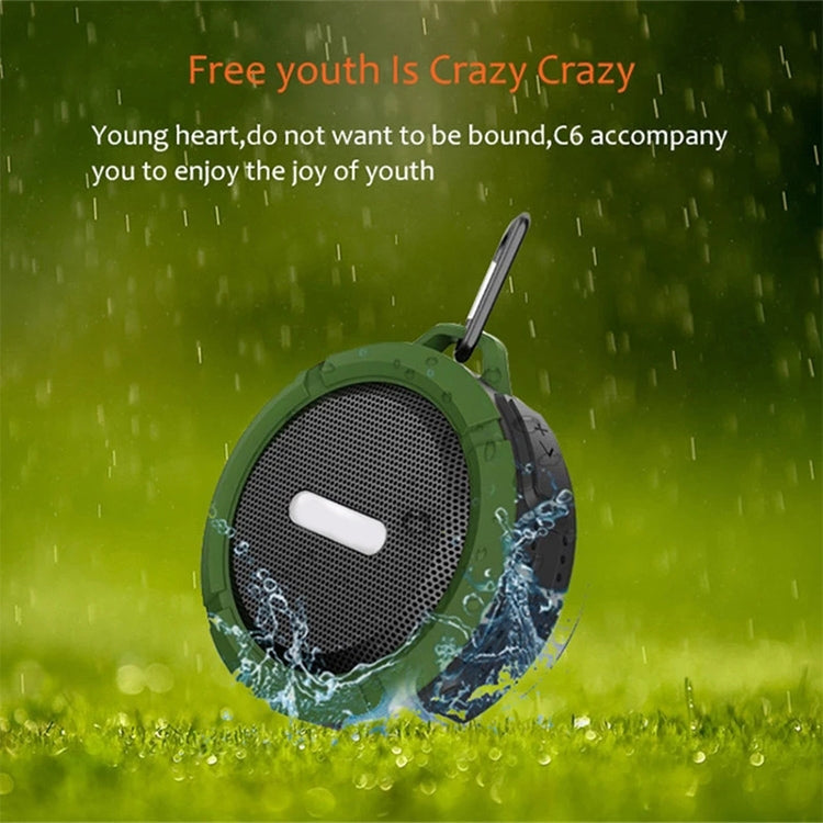 C6 Outdoor Water-resistant Bluetooth Speaker with Suction, Support Hands-free Calling(Green)
