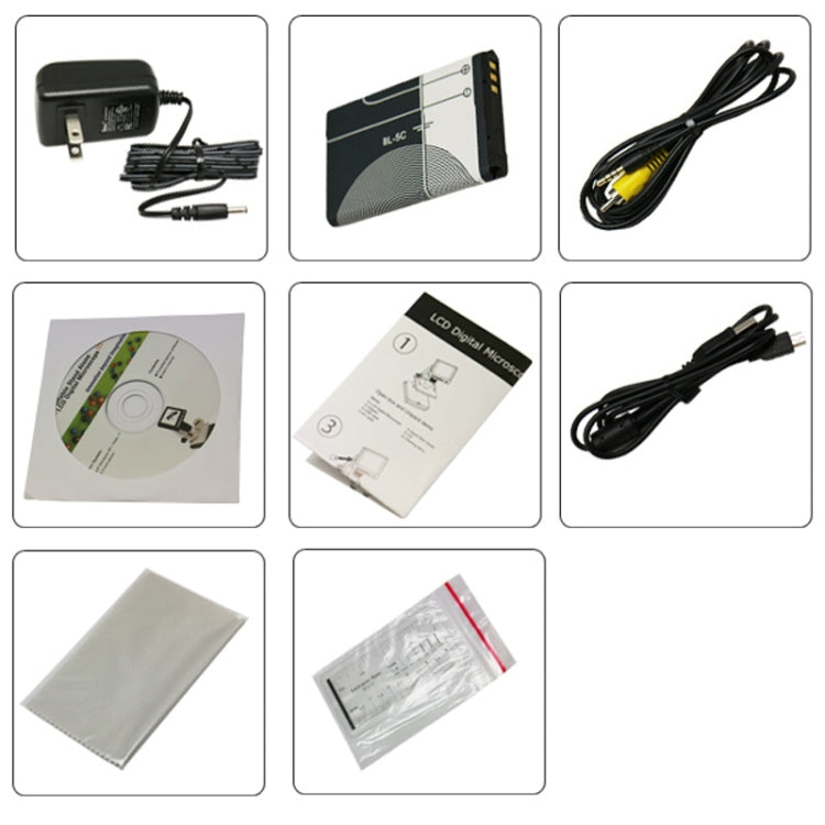 500X 5 Mega Pixels 3.5 inch LCD Standalone Digital Microscope with 8 LEDs, Support TF Card up to 32G (DMS-038M)(White)