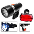 5 LED Water Resistant Bike Bicycle Head Light+ Rear Safety Flashlight - Taillights by PMC TechLife | Online Shopping South Africa | PMC TechLife
