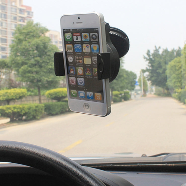 Universal Windshield 90 Degrees Rotation Car Holder, For iPhone, Galaxy, Sony, Lenovo, HTC, Huawei, and other Smartphones of width 75mm or Less)