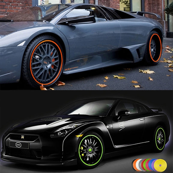 Universal Decorative Scratchproof Stickup 8M Flexible Car Wheel Hub TRIM Mouldings Decoration Strip(Black)