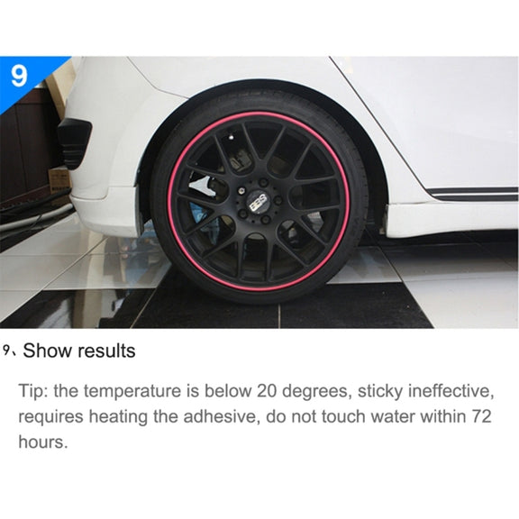 Universal Decorative Scratchproof Stickup 8M Flexible Car Wheel Hub TRIM Mouldings Decoration Strip(Black)