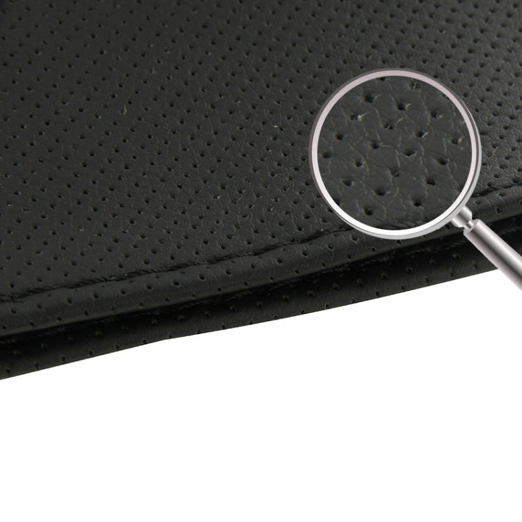 PU Leather Steering Wheel Cover With Needle and Thread, Size: 54x10.5cm (Black)