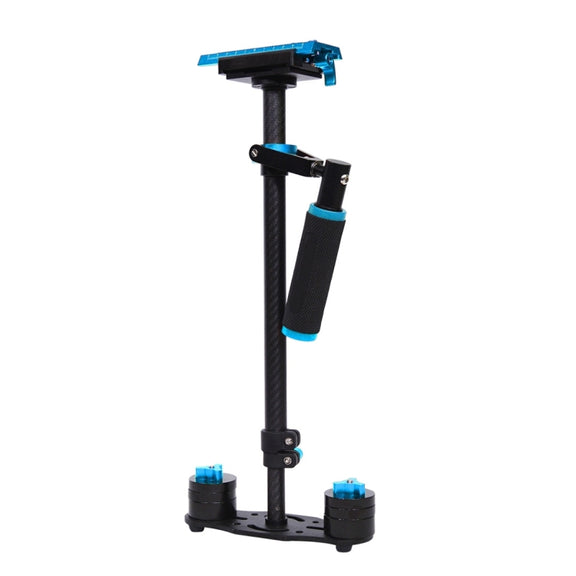 YELANGU 38.5-61cm Carbon Fiber Handheld Stabilizer for DSLR & DV Digital Video & Cameras, Capacity Range 0.5-3kg(Blue)