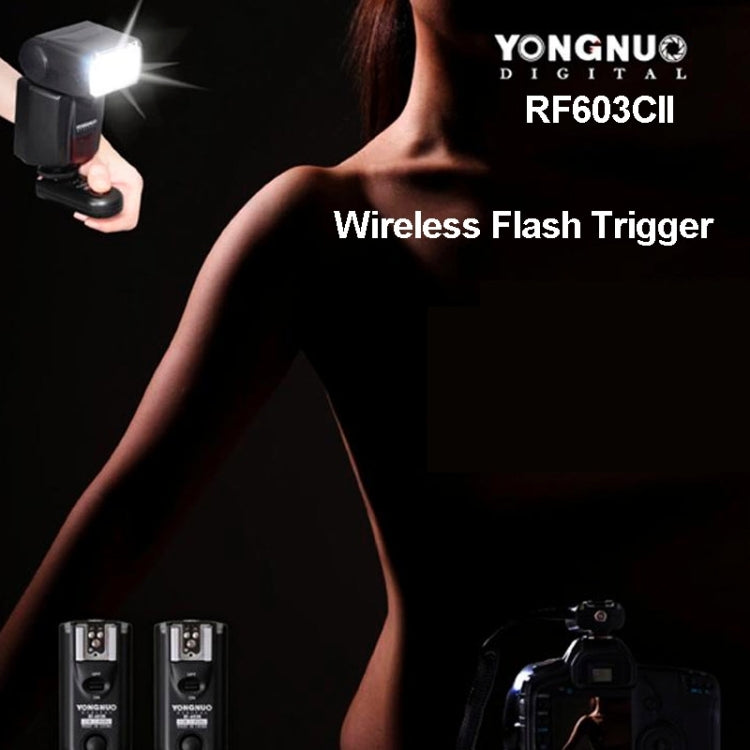 2 PCS YONGNUO RF603C II FSK 2.4GHz Wireless Flash Trigger with C1 Shutter Connecting Cable