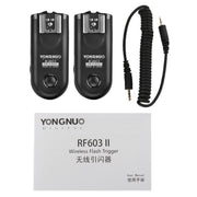 2 PCS YONGNUO RF603C II FSK 2.4GHz Wireless Flash Trigger with C1 Shutter Connecting Cable
