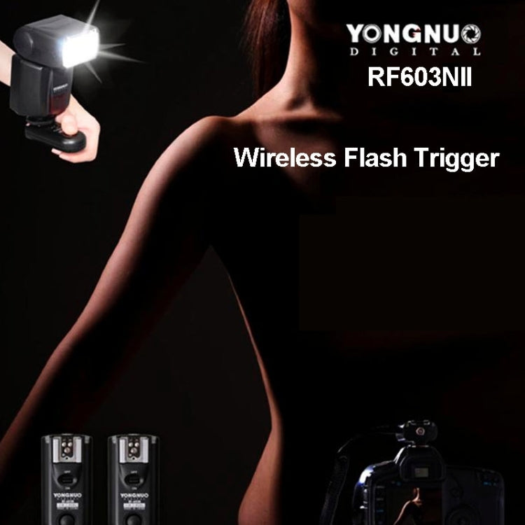 2 PCS YONGNUO RF603N II FSK 2.4GHz Wireless Flash Trigger with N1 Shutter Connecting Cable