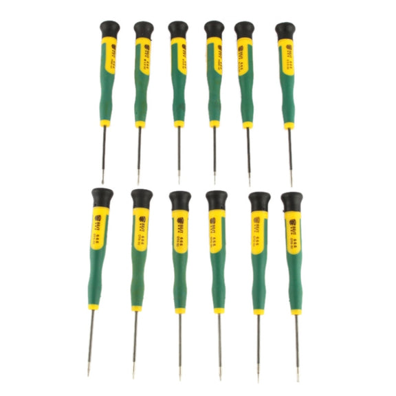 12 in 1 Screwdriver Repair Tool Set T2 T3 T4 T5 T6 T8 Ph00 Ph000 (Bst-666)(Green)