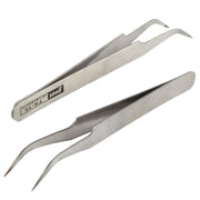 6 PCS Stainless Steel TS-10/ 11/ 12/ 13/ 14/ 15 Straight and Angled Tweezerses(Grey)