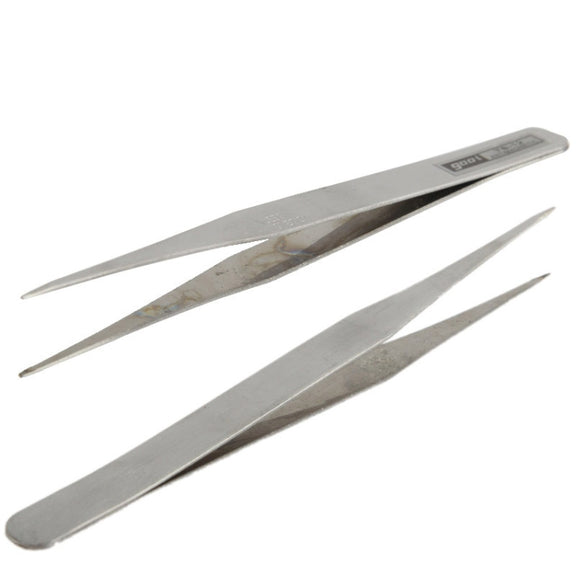 6 PCS Stainless Steel TS-10/ 11/ 12/ 13/ 14/ 15 Straight and Angled Tweezerses(Grey)
