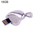 Silver Heart Shaped Diamond Jewelry USB Flash Disk, Special for Valentines Day Gifts (16GB) - USB Flash Drives by PMC TechLife | Online Shopping South Africa | PMC TechLife
