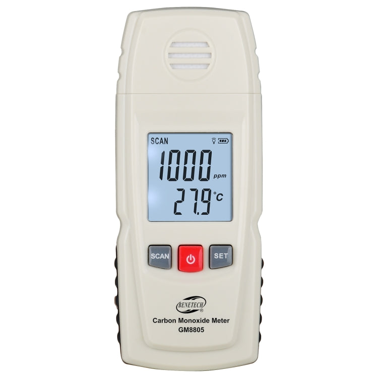 BENETECH GM8805 LCD Display Handheld Carbon Monoxide CO Monitor Detector Meter Tester, Measure Range: 0-1000ppm(White)