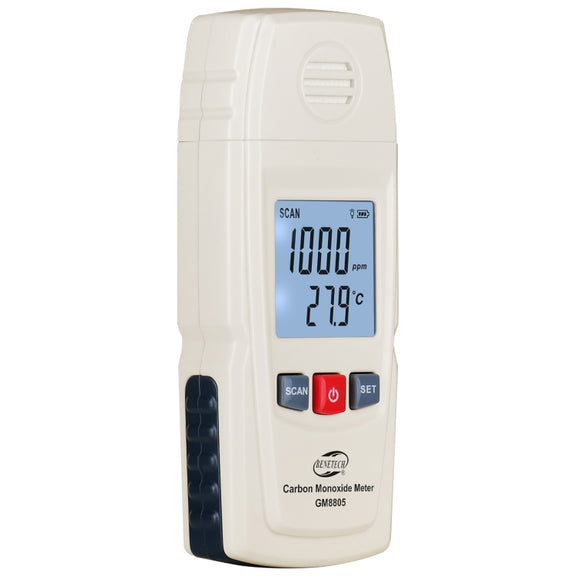 BENETECH GM8805 LCD Display Handheld Carbon Monoxide CO Monitor Detector Meter Tester, Measure Range: 0-1000ppm(White)