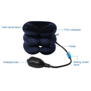 Inflatable Air Cervical Neck Traction Device Soft Head Back Shoulder Neck Ache Massager Headache Pain Relief Relaxation Brace(Dark Blue)