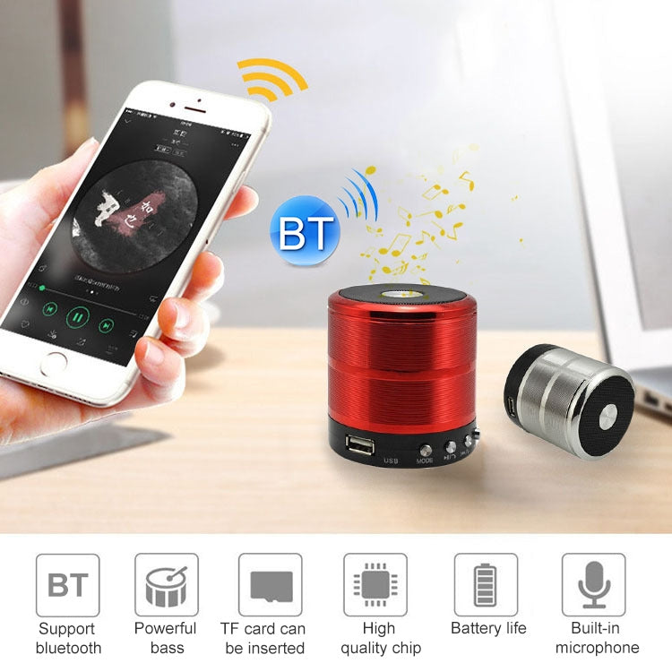 S28 Metal Mobile Bluetooth Stereo Portable Speaker with Hands-free Call Function(Red)