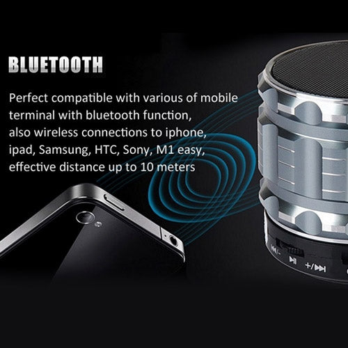 S28 Metal Mobile Bluetooth Stereo Portable Speaker with Hands-free Call Function(Brown)