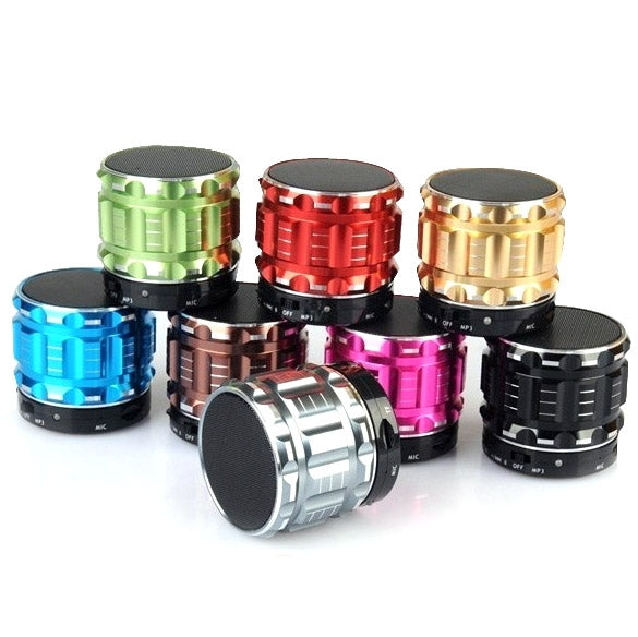 S28 Metal Mobile Bluetooth Stereo Portable Speaker with Hands-free Call Function(Gold)