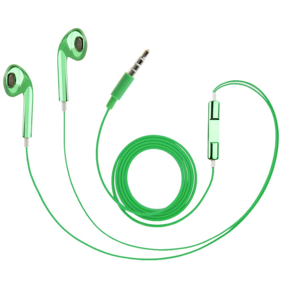 3.5mm Stereo Electroplating Wire Control Earphone for Android Phones / PC / MP3 Player / Laptops(Green)