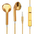 3.5mm Stereo Electroplating Wire Control Earphone for Android Phones / PC / MP3 Player / Laptops(Yellow) - In Ear Wired Earphone by PMC TechLife | Online Shopping South Africa | PMC TechLife