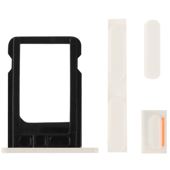 Full Housing  Chassis / Back Cover with Mounting Plate & Mute Button + Power Button + Volume Button + Nano SIM Card Tray for iPhone 5C(White)