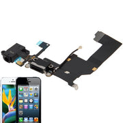 Original Tail Connector Charger Flex Cable + Headphone Audio Jack Ribbon Flex Cable for iPhone 5(Black)