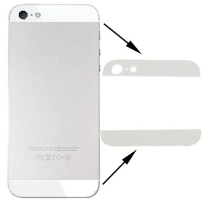 OEM Version Back Cover Top & Bottom Glass Lens for iPhone 5(White)