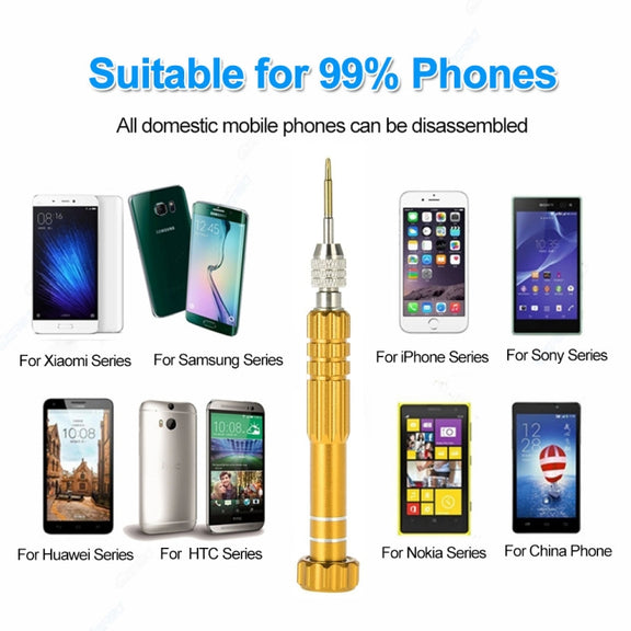 5 in 1 Gold Series Screwdriver Sets for iPhone 5 & 5S & 5C / iPhone 4 & 4S (T5 / T6 / 1.2 / 1.5 / 0.8)