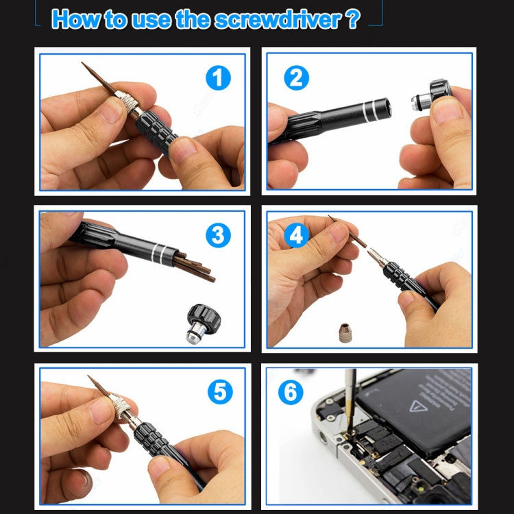 5 in 1 Gold Series Screwdriver Sets for iPhone 5 & 5S & 5C / iPhone 4 & 4S (T5 / T6 / 1.2 / 1.5 / 0.8)