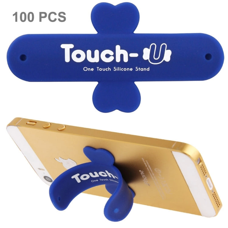 100 PCS Touch-u One Touch Universal Silicone Stand Holder(Dark Blue)