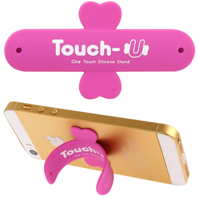 100 PCS Touch-u One Touch Universal Silicone Stand Holder(Magenta)