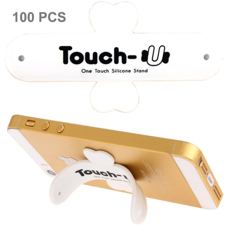 100 PCS Touch-u One Touch Universal Silicone Stand Holder(White)