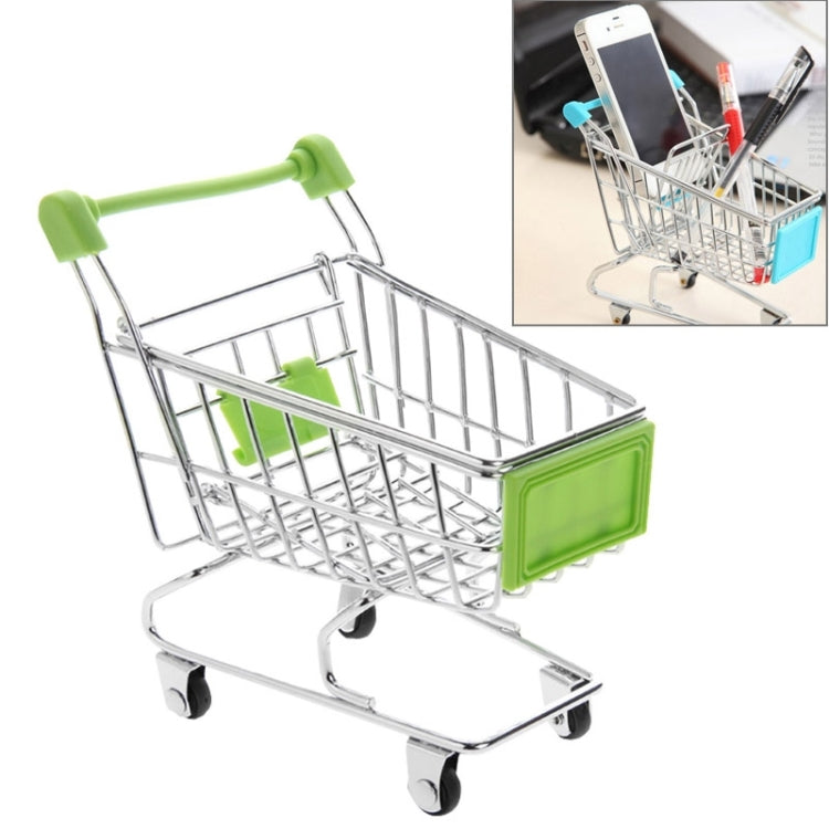 Universal Mini Grocery Shopping Cart Style Desktop Storage Box / Holder(Green)