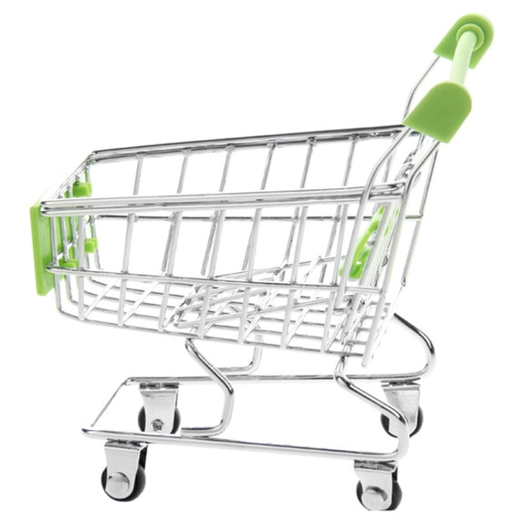 Universal Mini Grocery Shopping Cart Style Desktop Storage Box / Holder(Green)