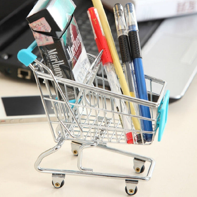 Universal Mini Grocery Shopping Cart Style Desktop Storage Box / Holder(Green)