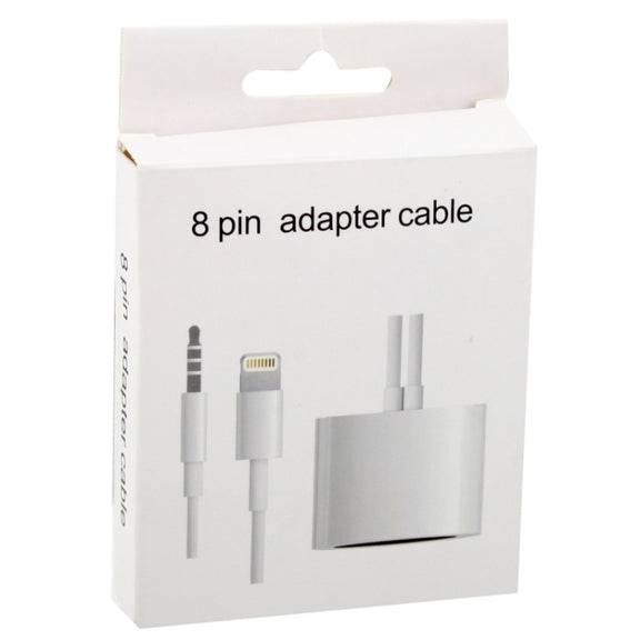 8 Pin Audio Adapter, Not Support iOS 10.3.1 or Above Phone(White)