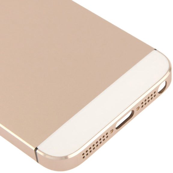 Full Housing Alloy  Back Cover with Mute Button + Power Button + Volume Button + Nano SIM Card Tray for iPhone 5S (Light Gold)