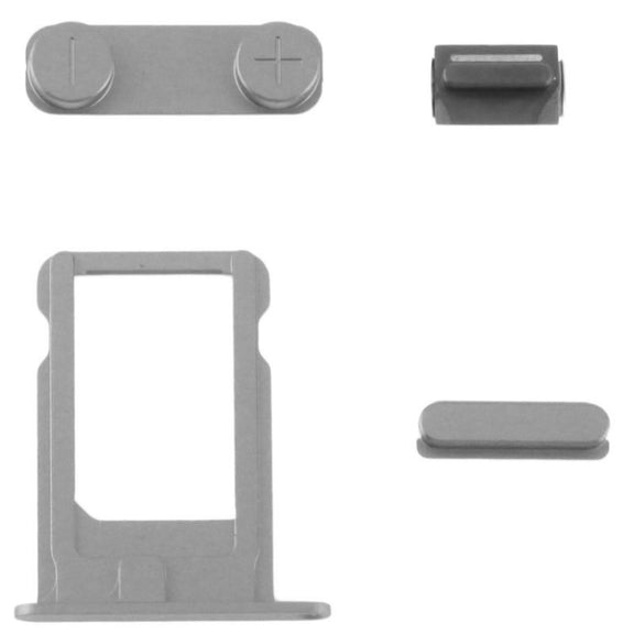 Full Housing Alloy  Back Cover with Mute Button + Power Button + Volume Button + Nano SIM Card Tray for iPhone 5S(Grey)