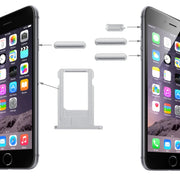 Card Tray & Volume Control Key & Screen Lock Key & Mute Switch Vibrator Key  Kit for iPhone 6(Silver)