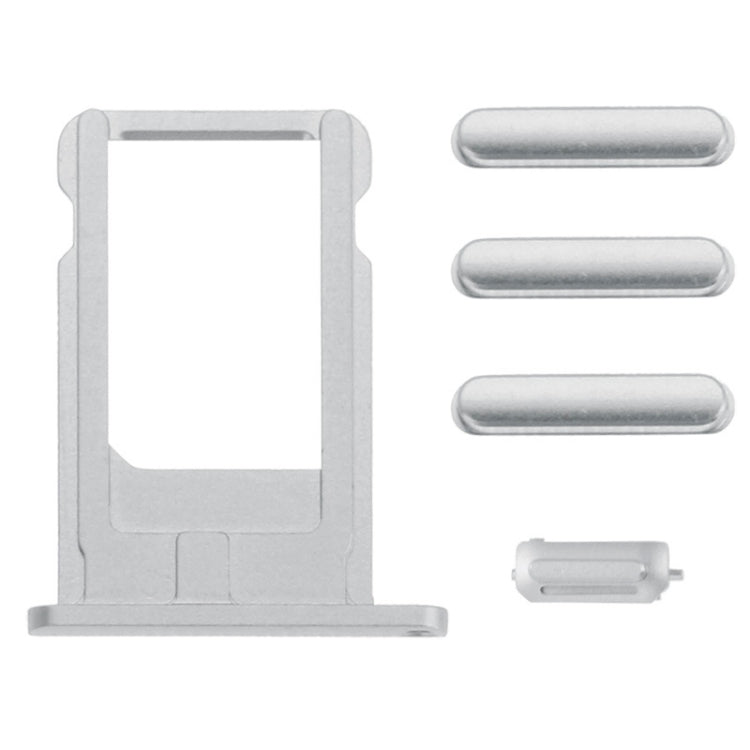 Card Tray & Volume Control Key & Screen Lock Key & Mute Switch Vibrator Key  Kit for iPhone 6(Silver)