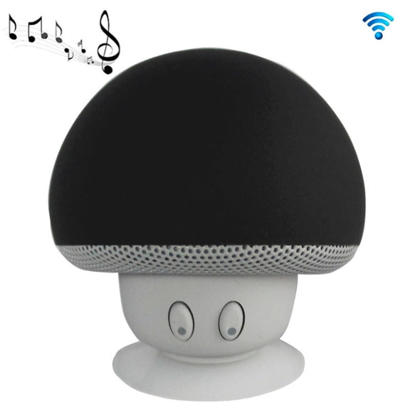 Mushroom Shape Bluetooth Speaker with Suction Holder(Black)