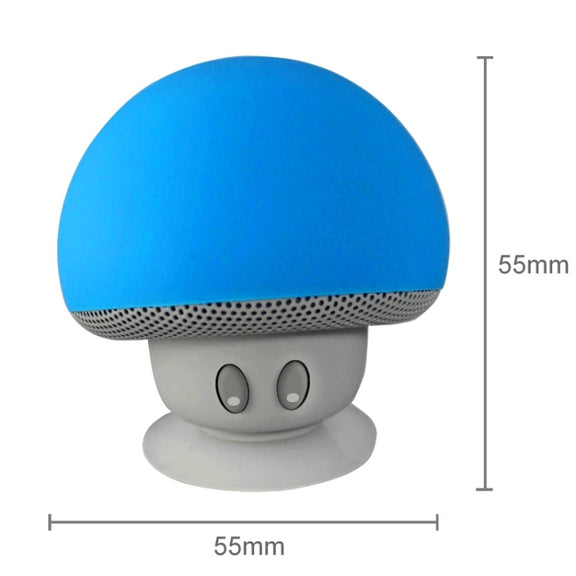 Mushroom Shape Bluetooth Speaker with Suction Holder(Blue)