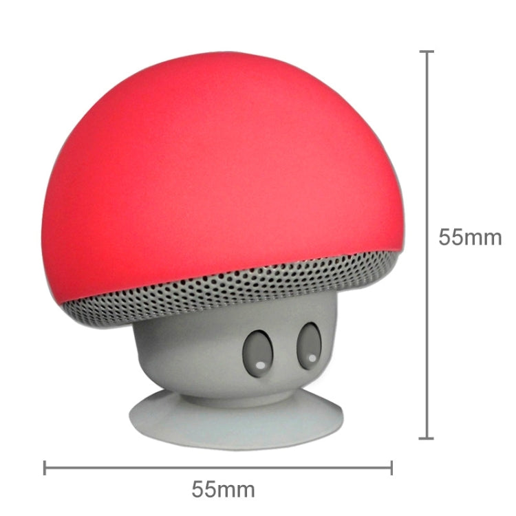 Mushroom Shape Bluetooth Speaker with Suction Holder(Red)