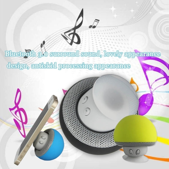 Mushroom Shape Bluetooth Speaker with Suction Holder(Yellow)