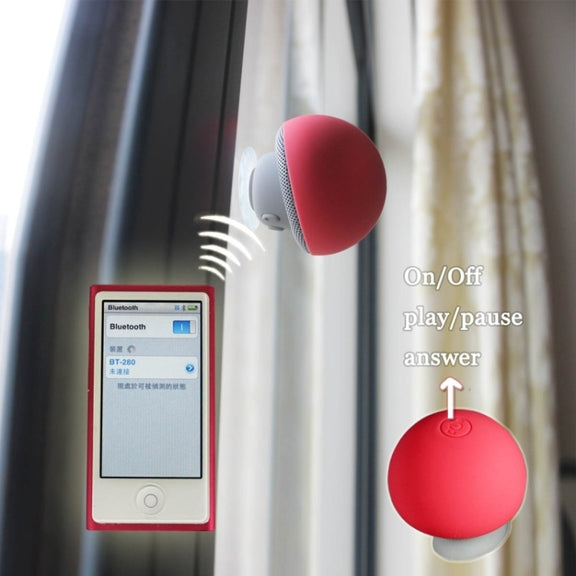 Mushroom Shape Bluetooth Speaker with Suction Holder(Blue)
