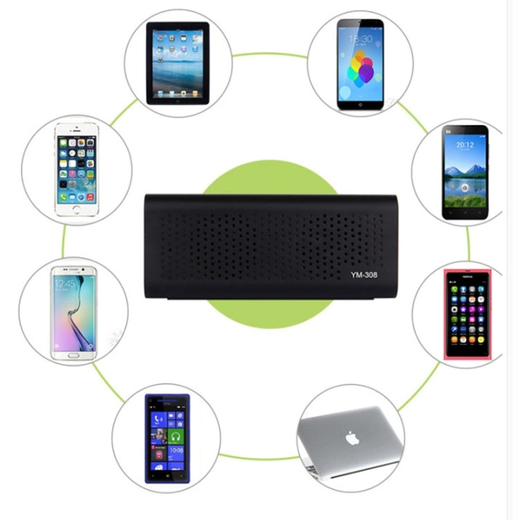 YM-308 Portable Rechargeable NFC Bluetooth Speaker, Support TF Card(Silver)