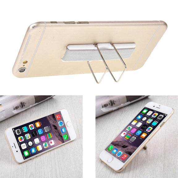 Universal Mini Foldable Holder Stand with Finger Grip(Silver)