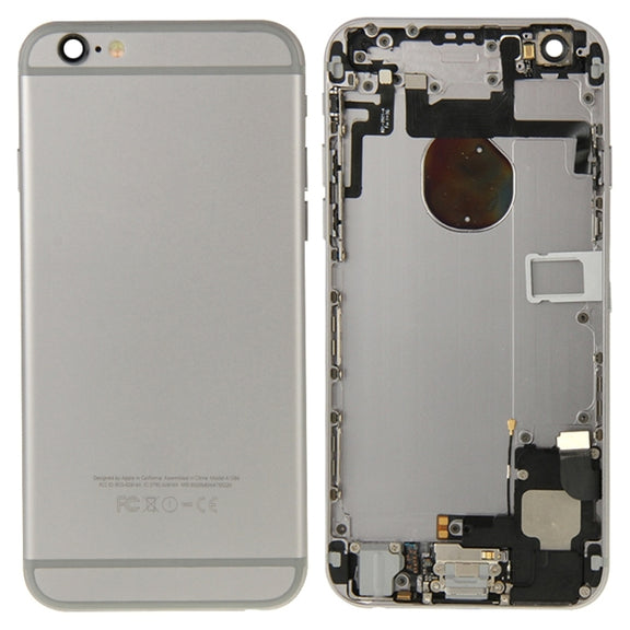 Full Housing Back Cover with Power Button & Volume Button Flex Cable & Charging Port Flex Cable & Speaker Ringer Buzzer for iPhone 6(Grey)