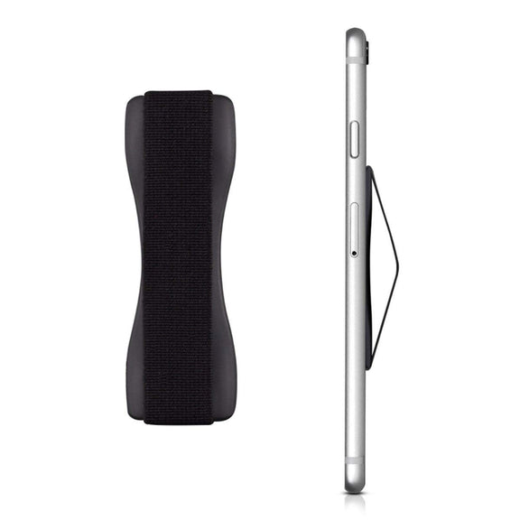 Finger Grip Phone Holder for iPhone, Galaxy, Sony, Lenovo, HTC, Huawei, and other Smartphones(Black)