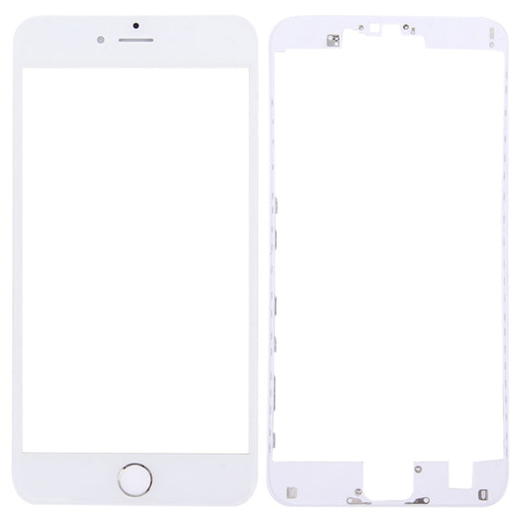 3 in 1 for iPhone 6s Plus (Front Screen Outer Glass Lens + Front Housing LCD Frame + Home Button)(Silver)